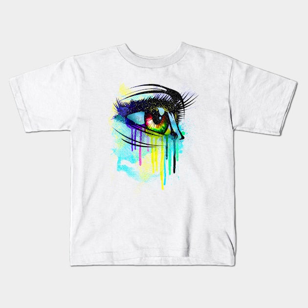 Tears of colors Kids T-Shirt by Moncheng